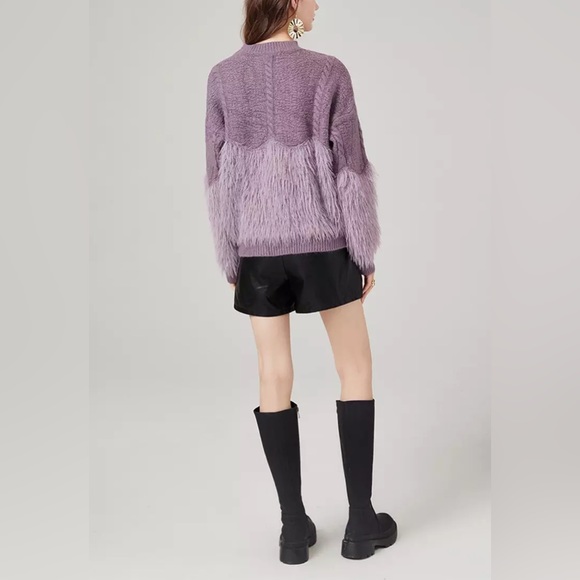 #175 Mink Cashmere Knitted Fur Stitching Twists Pullovers Winter Soft Sweaters - Picture 4 of 15